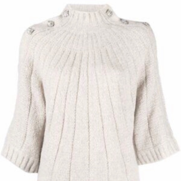 ba&sh Rhinestone Embellished Button Shoulder Sweater - Picture 4 of 8